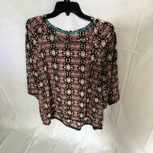 Target Pink and Brown Boxy Blouse